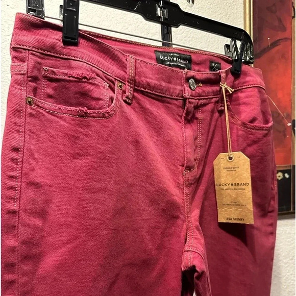 Lucky Brand Ava skinny maroon jeans size 8/29 - Picture 7 of 13
